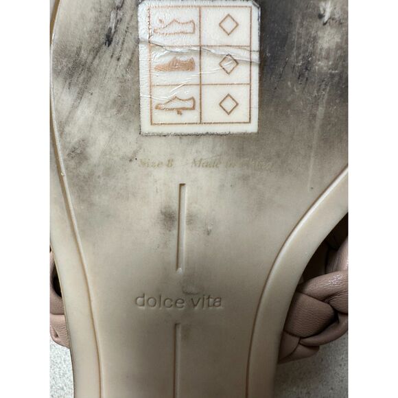 Dolce Vita Indy Sandals Sz 8 Natural Cork Flats Double Braided Straps Casual - Picture 4 of 5